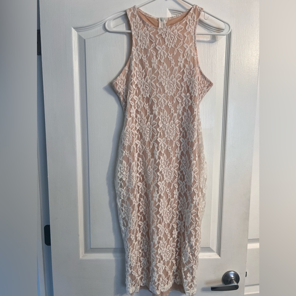 White floral lace dress